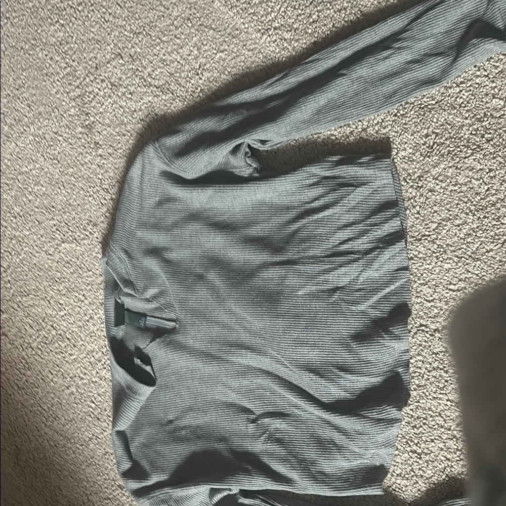 Wild Fable Gray Ribbed Long Sleeve Top